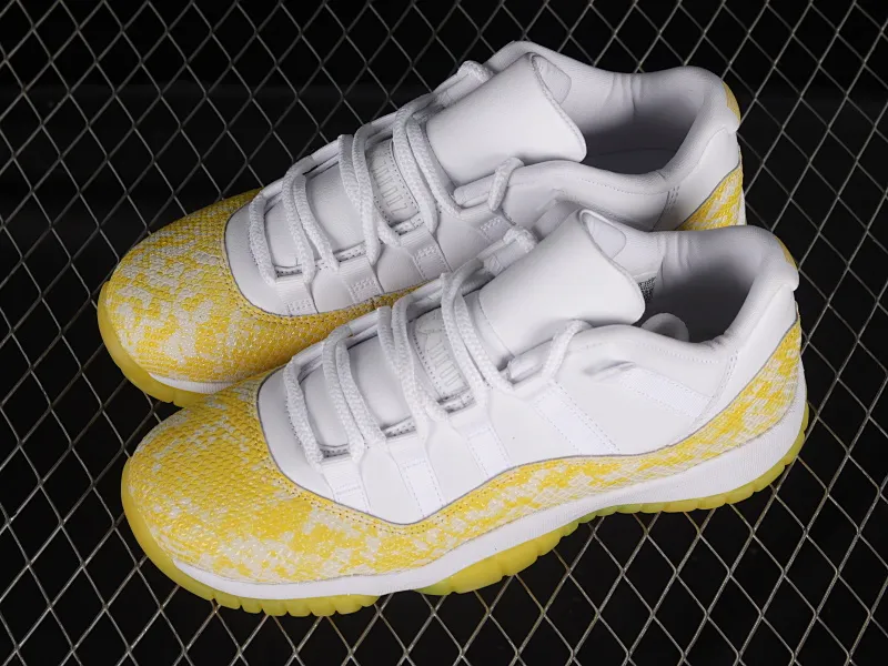 All categories Air Jordan Jordan series basketball shoes Air Jordan 11 pure original version Air Jordan AJ11 Low SE "Yellow Snakeskin" AJ11 Joe 11 yellow snake pattern genuine carbon AH7860-107